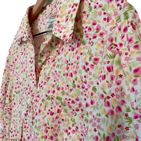 Talbots Floral Button Down Shirt - Picture 3 of 9